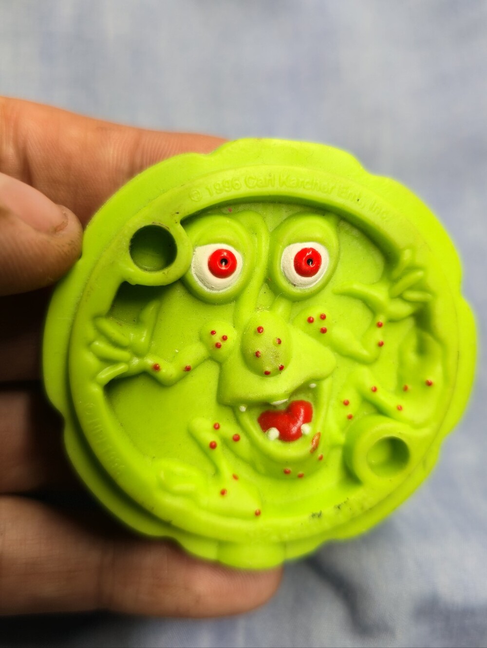 Carl's Jr. 1996 BUMP IN THE NIGHT Destructo PENCIL TOPPER Mr. Bumpy Green